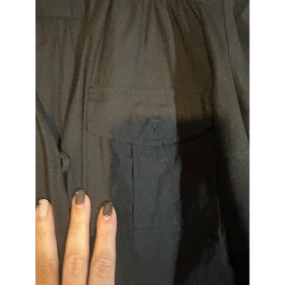 Ann Taylor Loft Black Long Sleeve Drawstring Waist T-Shirt Dress Women Sz 6 - Picture 5 of 13